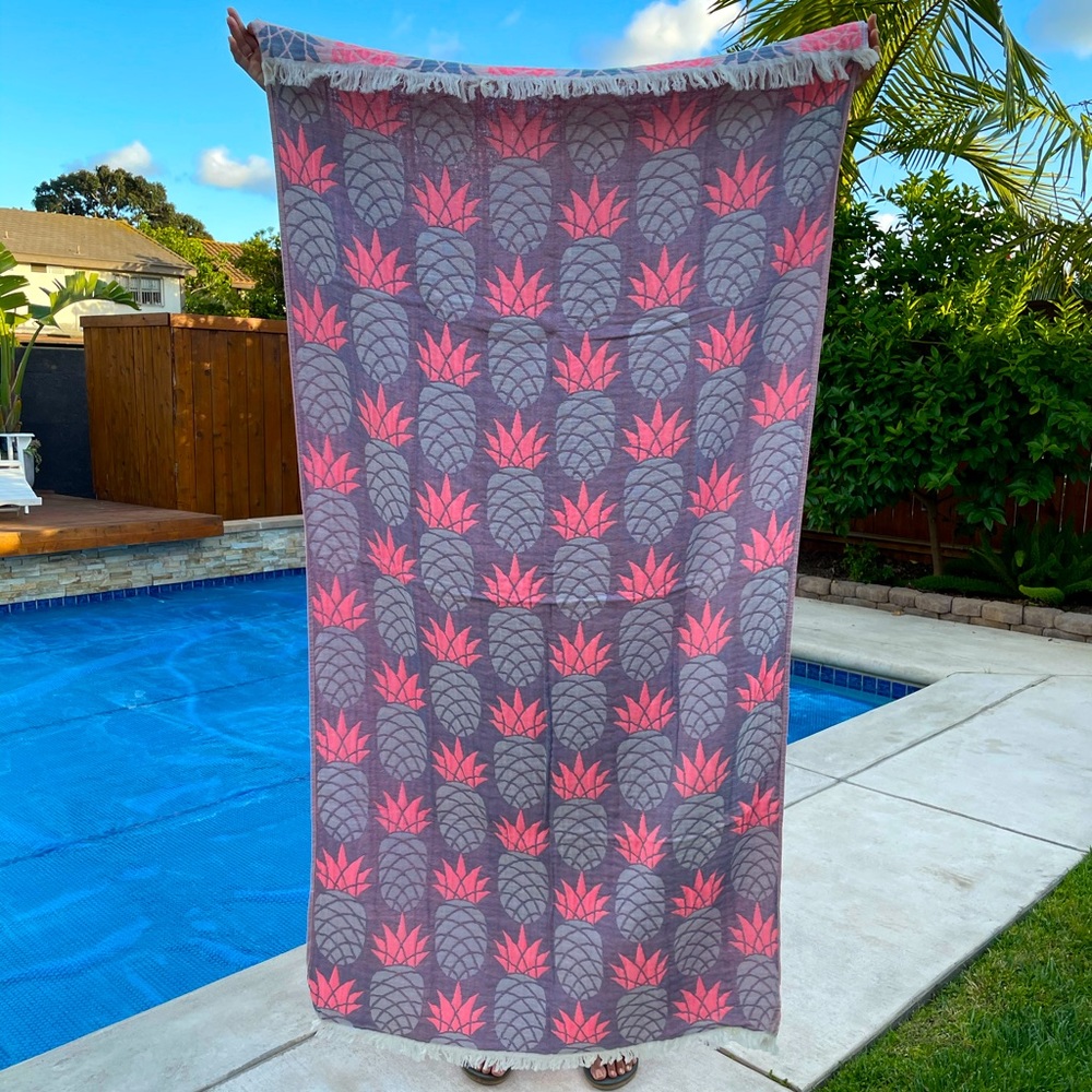 Pineapple print Turkish Towel, beach towel